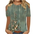thumbnail image 2 of Ichuanyi Womens Tops, Summer Women's Print 3/4 Sleeve Tops Loose Blouse Casual O-Neck Tee Shirts Tunic, 2 of 5