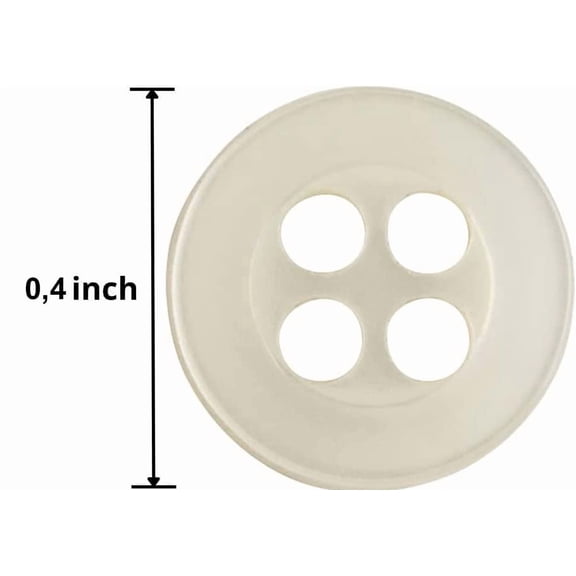 12 Pcs Ivory Sewing Buttons 4 Hole Round Buttons 0.4 inch Button for Crafts 16L Plastic Buttons for Sewing 10mm Cream Buttons for Pants Blouse Shirt Dress Skirt Shorts Decorative DIY Arts
