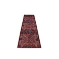 thumbnail image 2 of Custom Size Rug Runner Traditional Vintage Distressed Looks Medallion Design Hotel Quality Cut To Size Canvas Backing Red and Navy Blue Runner Rugs, Customize Length by Feet and 26" or 35" Width, 2 of 10