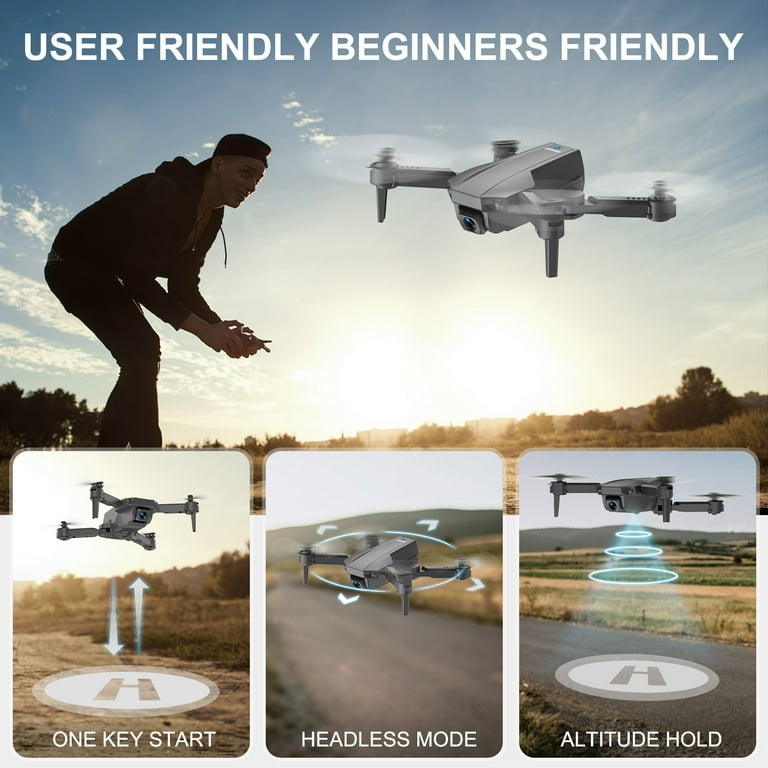 AUOSHI Mini FPV Drone Toy, 1080P HD Camera, Gesture and Voice