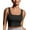 Black, variant on Longline Sports Bras for Women Workout Tanks Soft Square Neck Padded Crop Top Yoga Tank Tops Built in Bra
