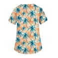 thumbnail image 3 of SAATLERI Women's Scrub Tops Stretchy Hawaiian Print Scrubs for Women Nurse Uniforms Short Sleeve V Neck Stretchy Scrub Shirts for Women, 3 of 4