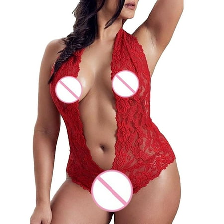 Lingerie Bodysuit for Women Fashion Lace Underwear Plus Size Siamese Babydoll Nightwear