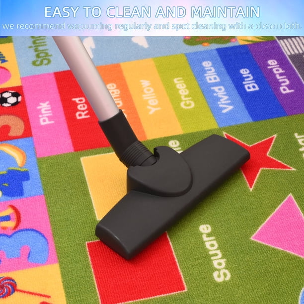 Kids Hopscotch Alphabet Rug – Washable 4.6' X 6.5' Play Mat For Playroom & Classroom