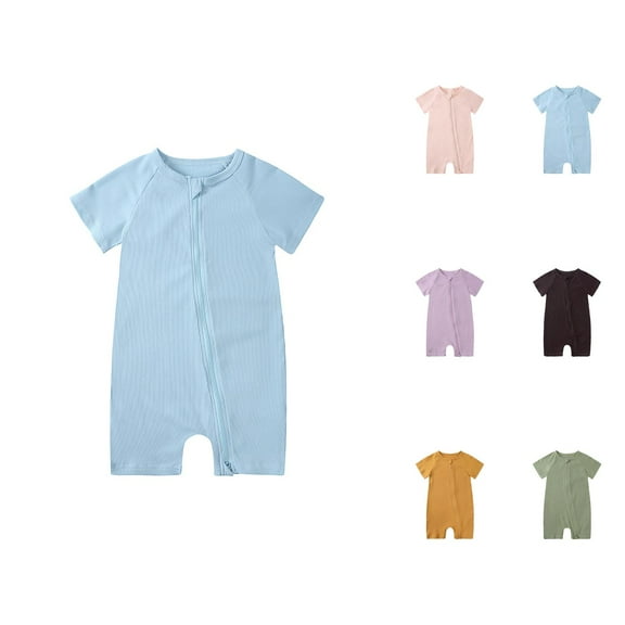 Boys Outfits Baby Boy Rompers Boys Romper and Jumpsuit - Baby Sleepers with Zipper Short Sleeve Design for Comfort and Style