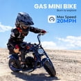 thumbnail image 6 of 39cc Gas Power Mini Bike, 20MPH 4 Stroke Dirt Bike for Teens, Heavy Duty Gas Mini Bike with Wide Air Tires, Rear Disc Brake, Max 160LBS Load Mini Gas Dirt Bike,Blaue, 6 of 7