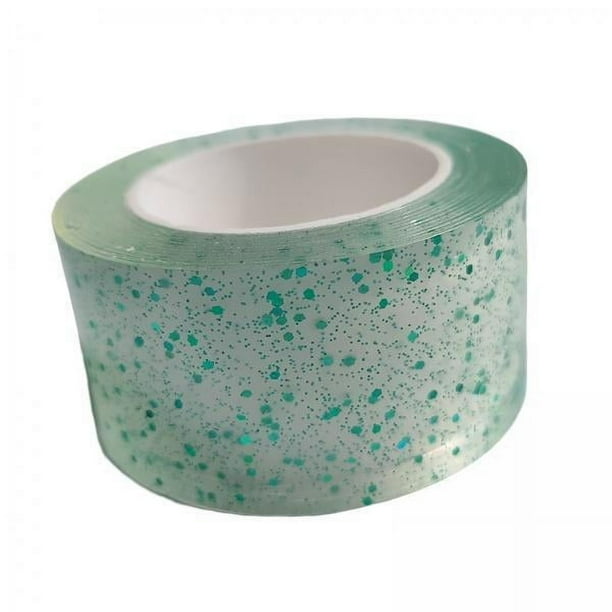 2xGlitter Nano Tape Juguete Sensorial Educativo Multifuncional Para Soplar Burbujas Verde Ancho 3cm