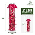 thumbnail image 5 of Kingsyard 6-Ports Metal Tube Sunflower Seed Wild Bird Feeder, Outside Hanging Weather Proof, Red, 5 of 8