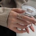 thumbnail image 2 of czcpp-Chunky Thumb Rings For Women, Minimalist Big Hollow Flower Curve Geometry Adjustable Non Tarnish Stainless Steel Jewelry Gift, 2 of 4