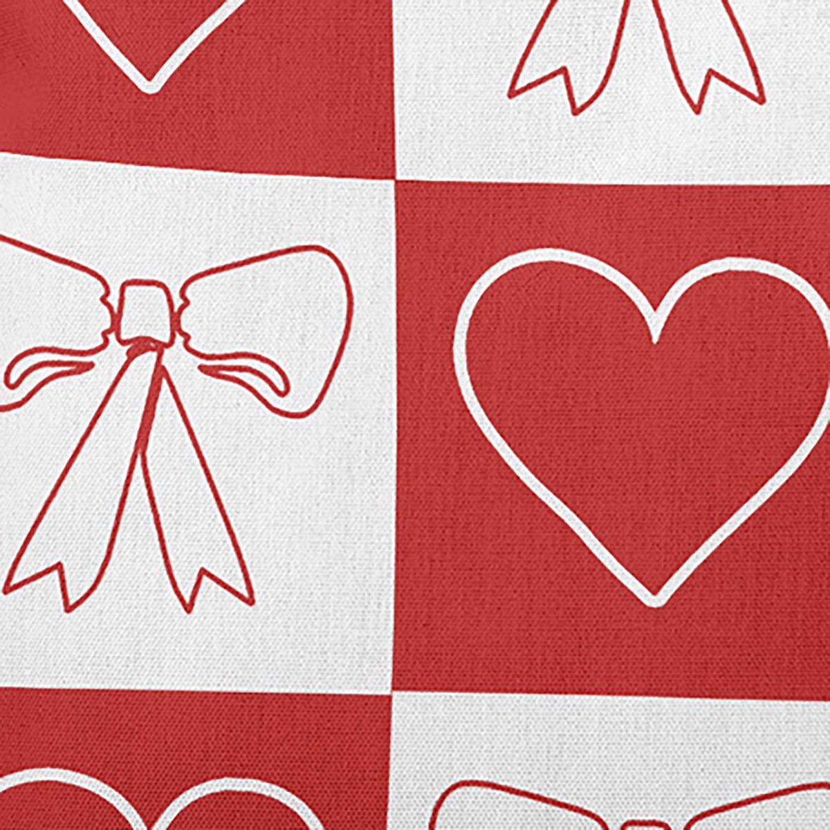 16" x 16" Simply Daisy Sweet Bows and Hearts Polyester Indoor/Outdoor Pillow, Orange Red Qty 1