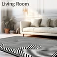 thumbnail image 2 of ODIKA 6'x9' Machine Washable Non-Slip Area Rug, Design with Alternating Tile Motifs High Traffic Rug, Black, 513371, 2 of 5