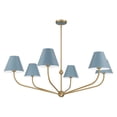 thumbnail image 6 of XAV-B9319-VG-BL Crystorama Lighting Xavier - 6 Light Chandelier-16.5 Inch Tall and 48 Inch Wide-Vibrant Gold/Blue Finish, 6 of 7