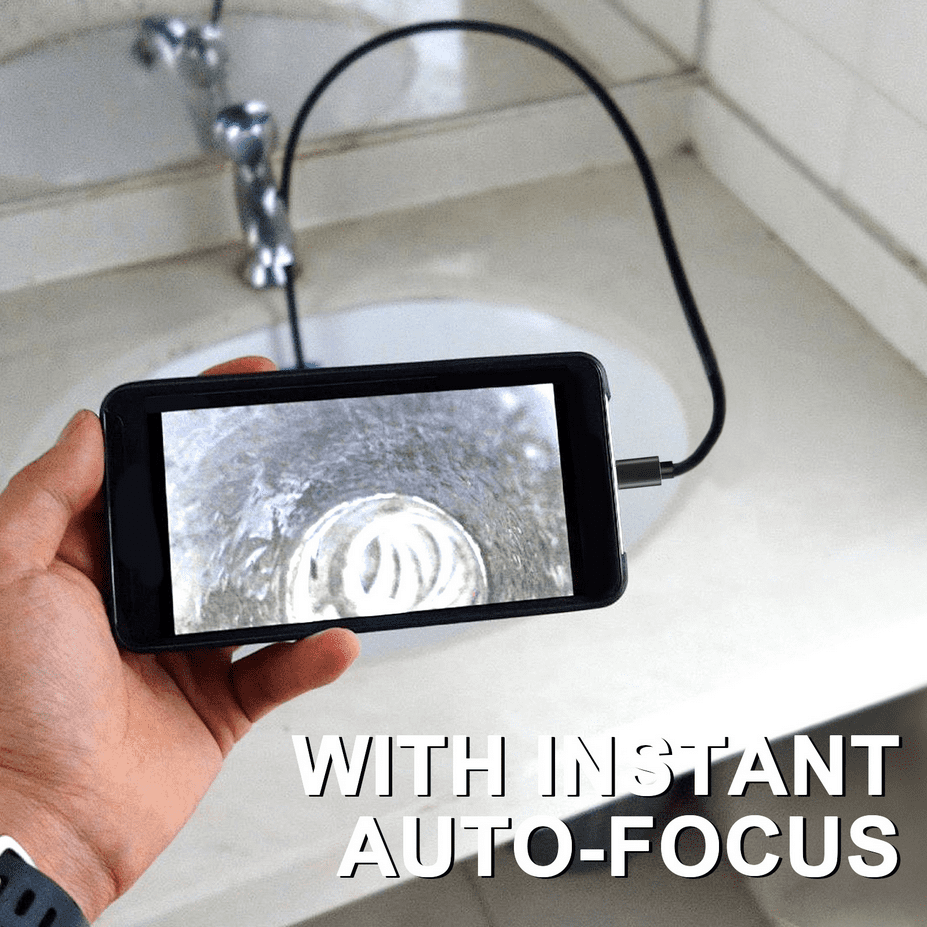 Endoscope Camera with Light,1920P HD Borescope Tools with 8 Adjustable LED Lights, Endoscope with Semi-Rigid Snake Camera, IP67 Waterproof Inspection Borescope for iOS and Android-16.4ft