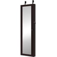 thumbnail image 3 of Soges Wall Door Mounted Mirrored Jewelry Armoire Storage Organizer, Brown, 3 of 6