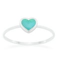 thumbnail image 2 of Petite Dainty Heart Promise Ring Turquoise CZ 925 Sterling Silver Size 6, 2 of 3