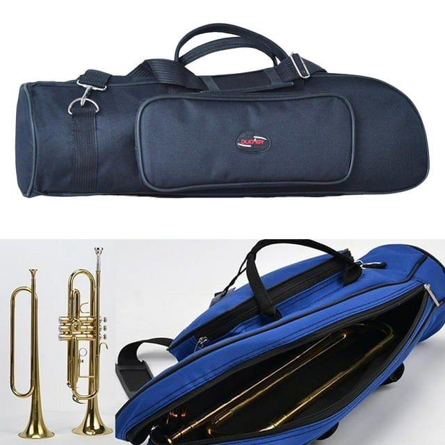 Estuche Duradero acolchado para trompeta perfecl negro con Cremalleras y Correa de hombro Ajustable