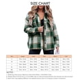 thumbnail image 5 of Chaqueta A Cuadros De Mujer Manga Larga Cálido Mantener Cómodo Suave Transpirable Chaqueta Femenina De Moda Verde S, 5 of 5