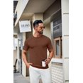 thumbnail image 3 of COOFANDY Men's T-Shirts Casual Knit Crewneck Solid Knitted Pullover Tees Summer Short Sleeve Breathable Tops, 3 of 6