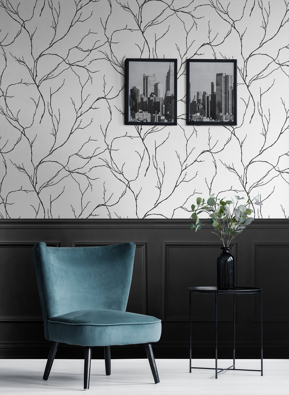 NextWall Delicate Branches Peel and Stick Wallpaper