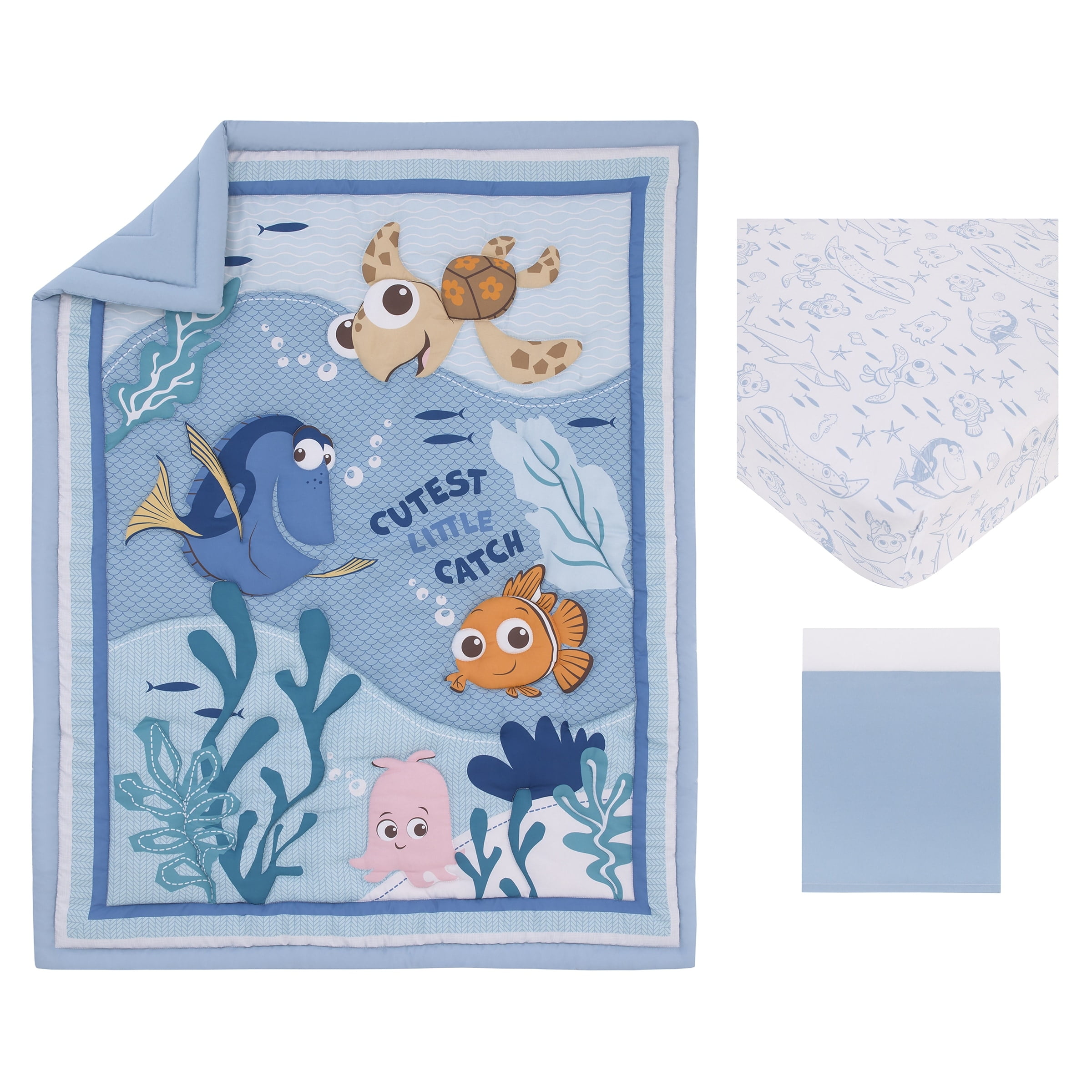 Disney Finding Nemo Cutest Little Catch 3 Piece Crib Bedding Set