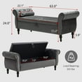 thumbnail image 4 of Sumdeal 63'' Storage Ottoman Bench for Living Room with storage,Gray, 4 of 7