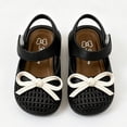 thumbnail image 7 of Viluyesy Girls Mary Jane Flats Hook and Loop Strap Woven Bow Closed Toe Soft Sole Round Toe Princess Dress Shoes Black Size 13.5 Little Kids, 7 of 7