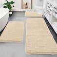 thumbnail image 6 of Tuvgenk 3 Piece Bathroom Rug Set Non Slip Water Absorbing Bathroom Rugs Sets 3 Large Bath Mat Set for Shower(Khaki,47x16 inch,24x16 inch,20x16 inch), 6 of 9
