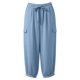 thumbnail image 5 of Pantalones de Lino Mujeres Color Sólido Cintura Elástica Pantalones de Ropa de Trabajo Casual Longitud Del Tobillo Verano, 5 of 8