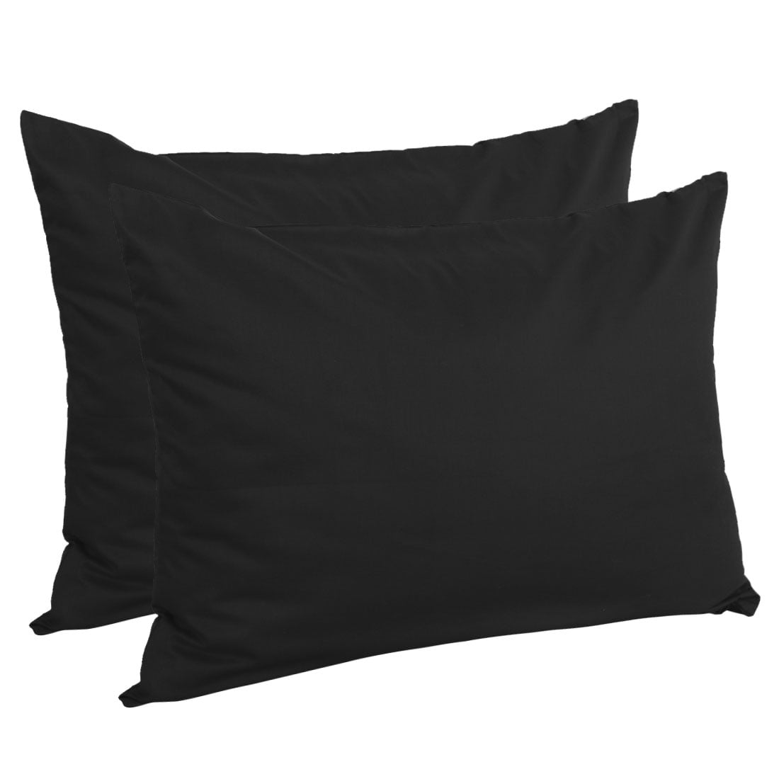 Unique Bargains 2Pcs Egyptian Cotton Pillow Cover Cases Black Standard