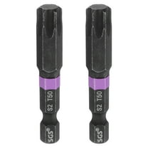 Uxcell 2pcs T50 Torx Impact Screwdriver Bit 1/4" Hex Shank 2" Long Magnetic No Hole