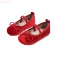 thumbnail image 2 of LYHaoo Girls Ballet Flats With Bow Summer Casual Dress Shoes for Party School Wedding,Red,Sizes 6.5(5.31") Toddler, 2 of 7