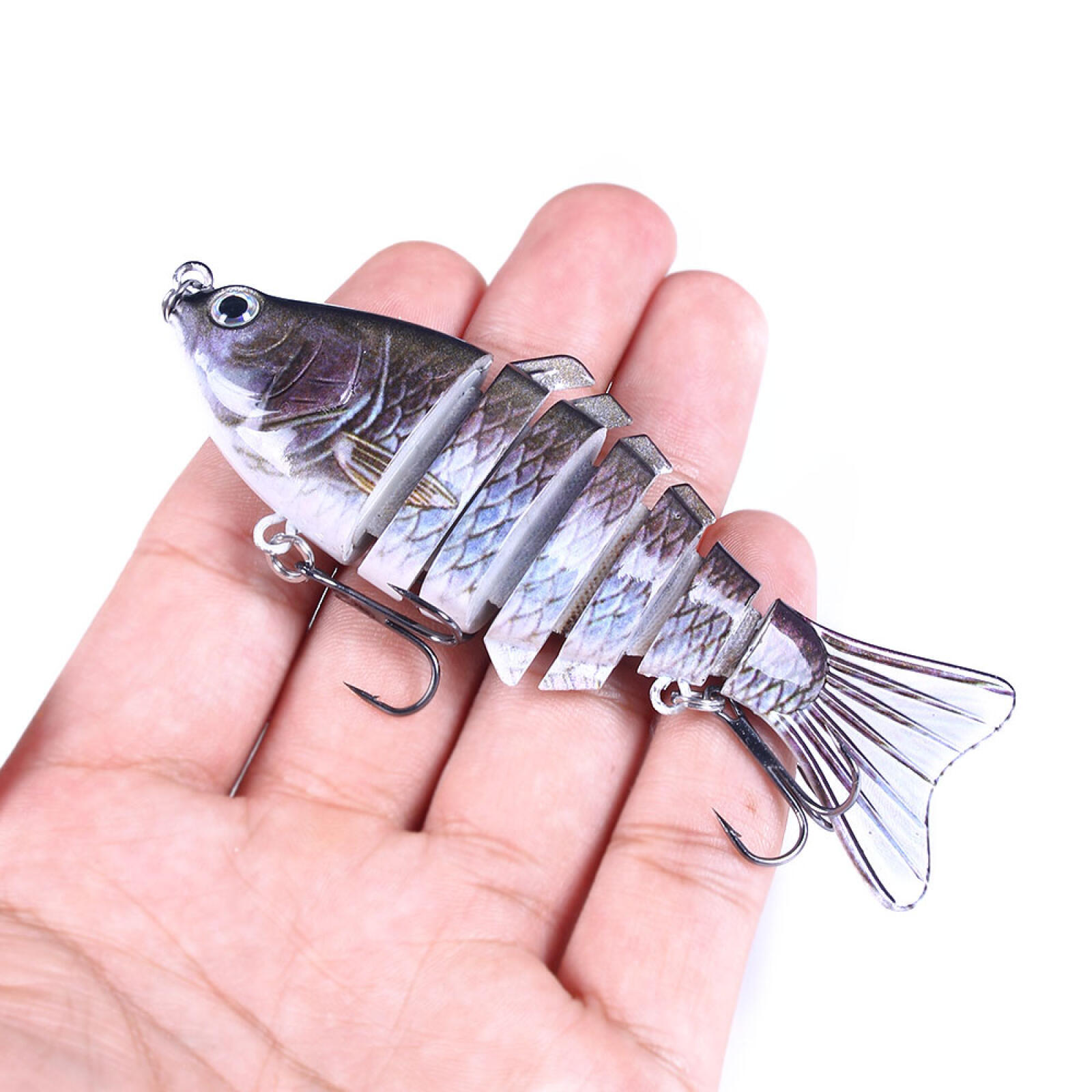 HENGJIA Fishing Lures 5pcs Multi Jointed Fish Fishing Kits Slow Sinking Lifelike Swimbait Freshwater and Saltwater for Trout Bass Lures, 3.93"/0.54oz