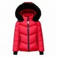 thumbnail image 2 of Parkas pour Femmes, Parka Décontractée Mi-Taille Épaisse et Chaude en Coton pour Femmes Comdrip, Rouge TP, 2 of 5