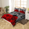 thumbnail image 2 of Yibo Black White Dog Romantic Theme Duvet Cover - Premium Polyester Duvet Cover with Zipper Closure, 3 Piece Set, Includes 1 Duvet Cover and 2 Pillow Cases, No Comforter, 2 of 5