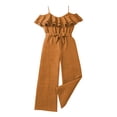 thumbnail image 1 of Icvfdpl Jumpsuits For Girl Summer Sleeveless Ruffles Overalls Off Shoulder Sets Kids Fashion Long Pants Rompers Soft Outwear 8-9 Years, 1 of 9