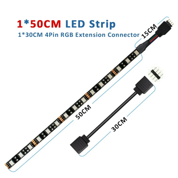 12V 4Pin RGB LED Strip Light IP30 IP65 5050 ARGB Aura Sync Motherboard Control PC Computer Case 50CM 1M 2M 60LEDs/M 1to1 1to2