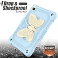thumbnail image 5 of FJLBDE Case for Samsung Galaxy Tab A7 Lite 2021 8.7 inch SM-T220/T225/T227 with Butterfly Stand, Shockproof Protective Tablet Cover with Shoulder Strap for Kids Girls, Beige Blue, 5 of 7