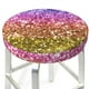 thumbnail image 3 of Balery Glitter Rainbow Fundas de asiento para taburete de bar redondo de tela de terciopelo ajustables que protegen de arañazos y manchas para sillas de 14 a 17 pulgadas.-12 inch, 3 of 7