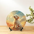 thumbnail image 6 of Wukai Sunshine Golden Cloud Dog Print Decorative Plate for Display,Bone China Decorative Plate, Ceramic Dinner Plate with Stand, Vertical Ceramic Plate-6in, 6 of 6