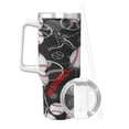 thumbnail image 3 of Baseball Cup Insulated Tumbler Stainless Steel Vacuum Travel Mug 40 oz with Handle and Straw Lid, 3 of 7