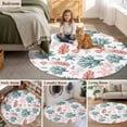 thumbnail image 6 of Coral Coastal Round Area Rug 4ft, Blue Red Nautical Summer Beach Ocean Washable Non-Slip Circle Rugs for Bedroom Living Room Kitchen, Soft Non Shedding Circle Carpet for Dining Room Dorm, 6 of 9