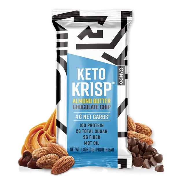 CanDo Keto Krisp ProteinRich Snack Bars, Almond Butter Chocolate Chip, 12Pack