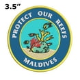 thumbnail image 2 of Protect Our Reefs! Maldives 3.5 Inch Iron Or Sew On Embroidered Fabric Badge Patch Ocean Beach, Salt Life Iconic Series, 2 of 2