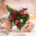 thumbnail image 4 of Cloth Ribbon Jingle Bell Christmas Pine Tree Desk Small  Craft Decoration Home Office Show Window Ornament Gift, 4 of 9