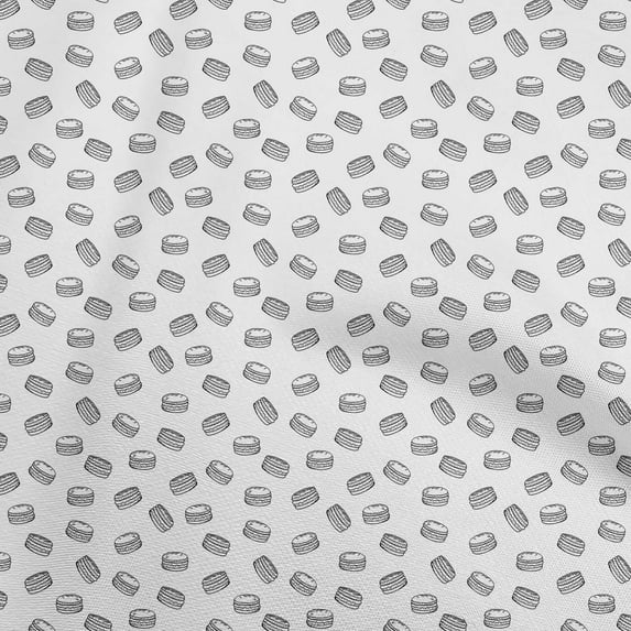 oneOone Cotton Poplin White Fabric Retro Minimal Burger Fabric For Sewing Printed Craft Fabric By The Yard 42 Inch Wide