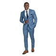 thumbnail image 4 of AZAR MAN Slim Fit Mens Solid Suit 2 Button Notch Lapel ZF10036A (46S, Slate Blue), 4 of 6