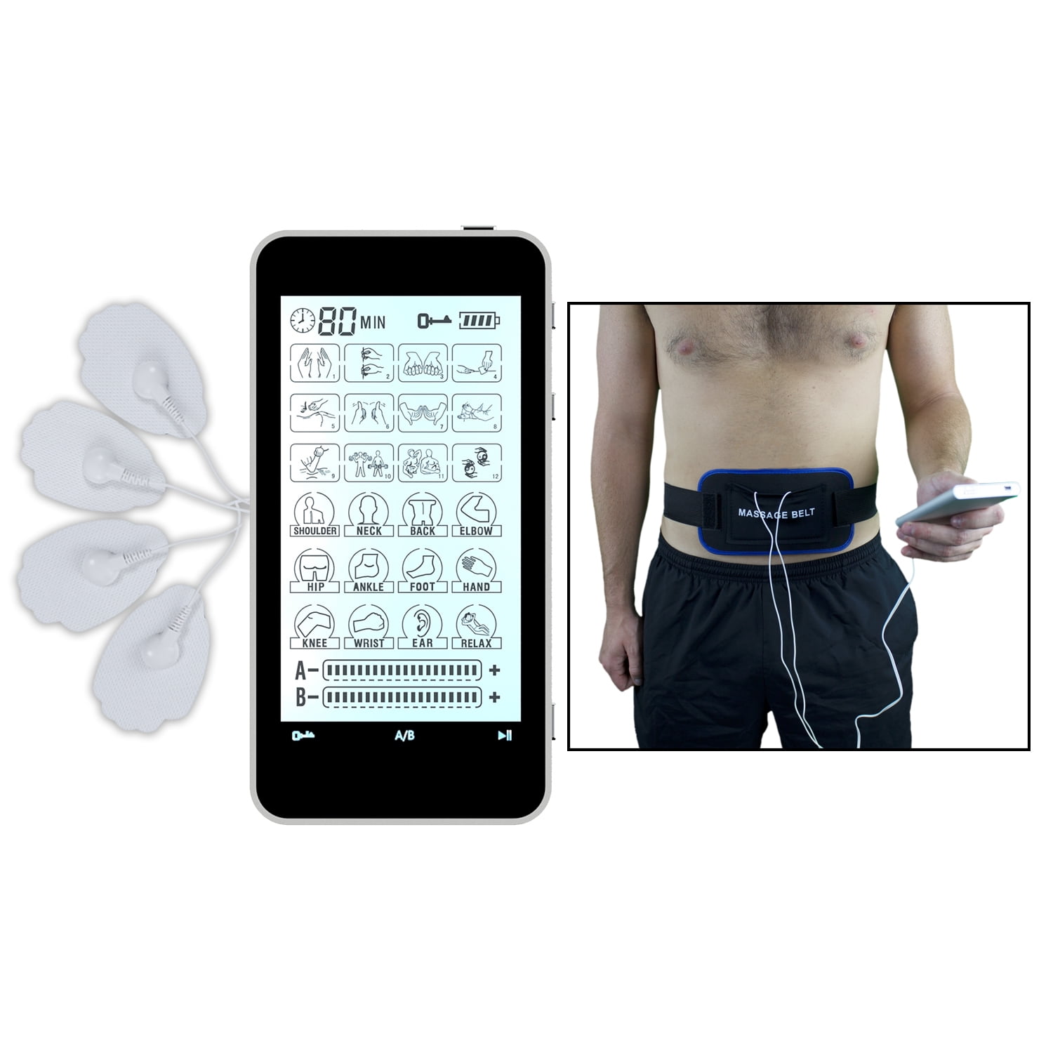 Touch Screen T24AB HealthmateForever Tens Unit & Muscle Stimulator