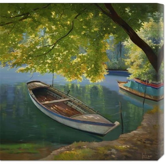 Bentley Global Arts dba American Walls GCS-375154-2424-142 Adriano Galasso 'Barca sul fiume' Stretched Canvas