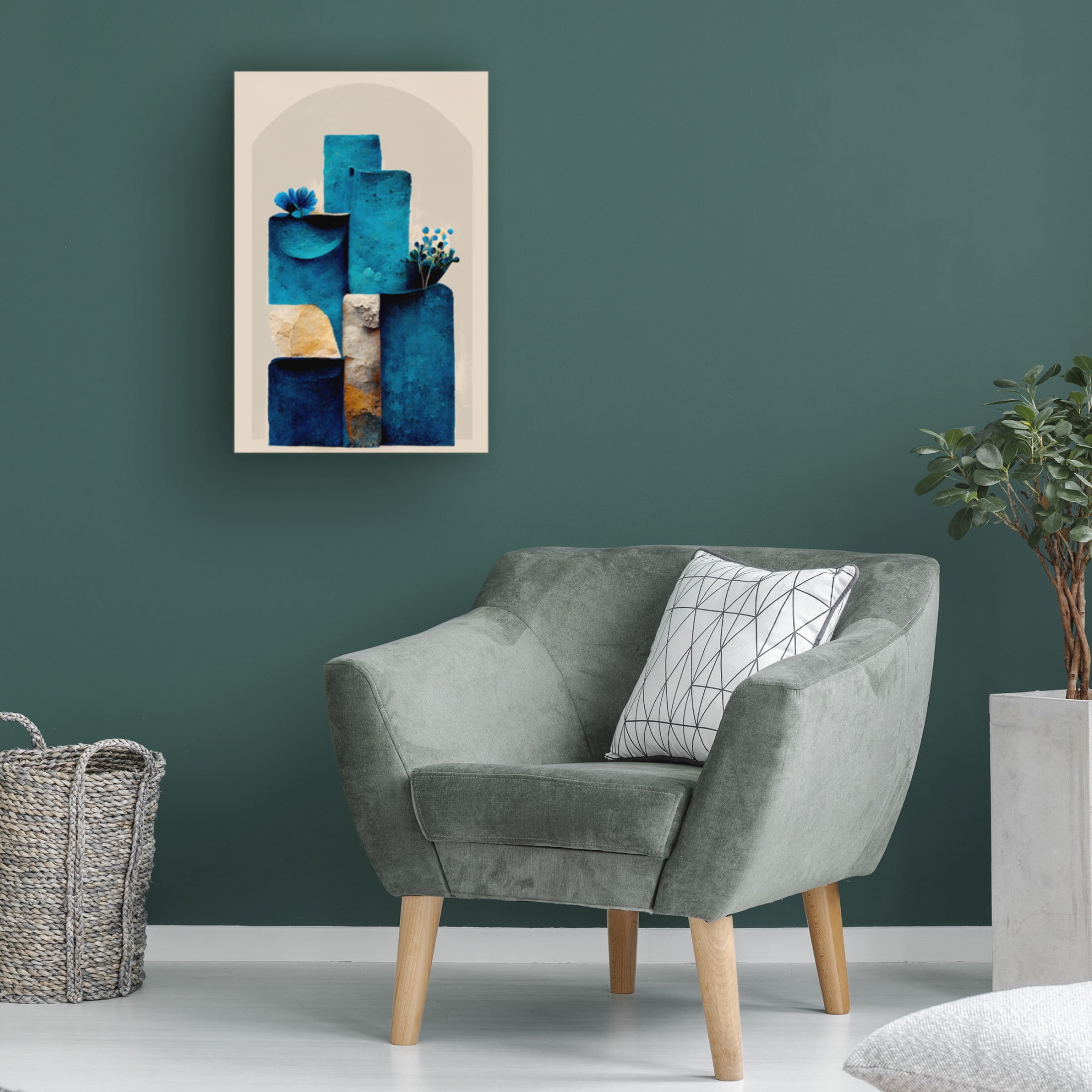 Canvas Wall Art - Treechild 'Blue Wall' Wall Art for Living Room, Bedroom, or Office D?cor by Trademark Fine Art - 30 x 47 Inches
