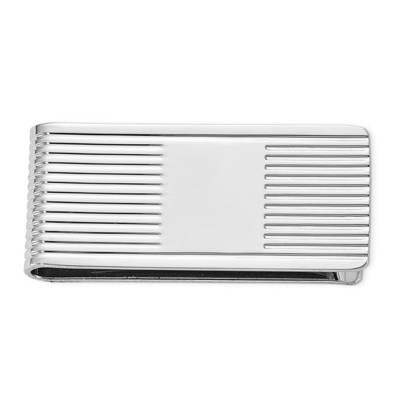 FB Jewels Silver-tone Horizontal Lines Money Clip